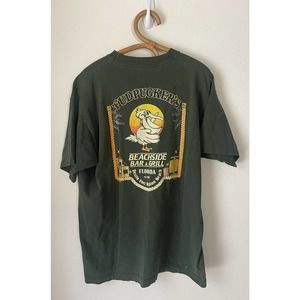 Vintage 1982 Fudpucker's Size XL Single-Stitch Green Graphic T-Shirt Destin, FL